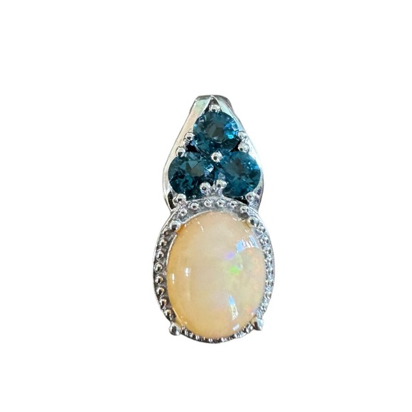 Opal and blue topaz enhancer pendant - Picture 4 of 8